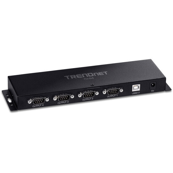 TRENDnet TU-S4, USB Type-B, RS-232, Female, RS-232, Black, Passive