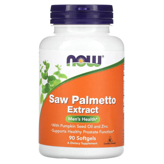 NOW Saw Palmetto Extract Экстракт серенои, с маслом из семян тыквы и цинком для мужского здоровья, желатиновые капсулы