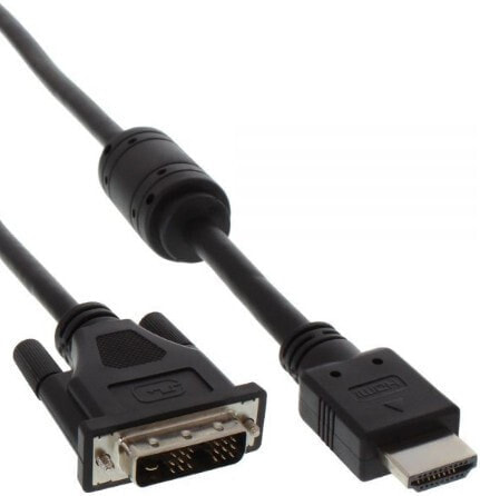 InLine HDMI-DVI Cable 19 Pin male / 18+1 male + ferrite choke black 1.5m