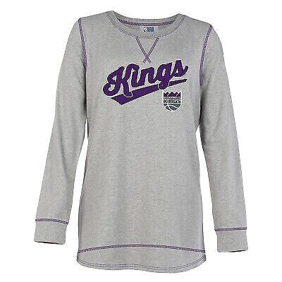NBA Sacramento Kings Women's Gray Long Sleeve Team Slugger Crew Neck T-Shirt - L
