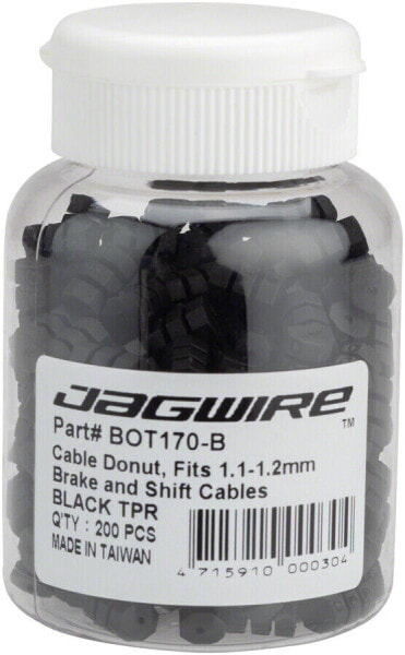 Комплект резиновых втулок для кабеля Jagwire Cable Spacer Donuts черного цвета 1.2 мм бутылка из 600 (велоспорт)