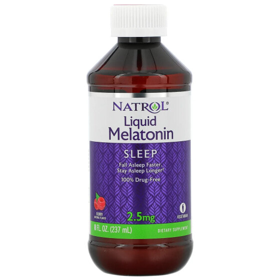 Биологически активные добавки Natrol Liquid Melatonin, слип, ягода, 2.5 мг, 237 мл.