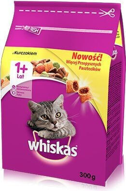 Сухой корм для кошек Whiskas, для взрослых, с печенью, 0.3 кг