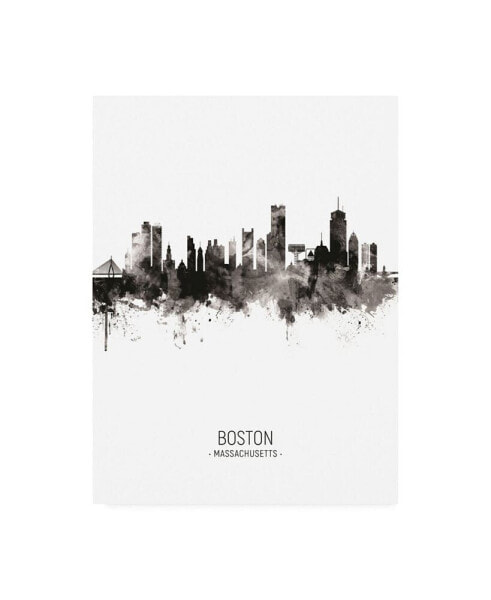Michael Tompsett Boston Massachusetts Skyline Portrait II Canvas Art - 36.5" x 48"
