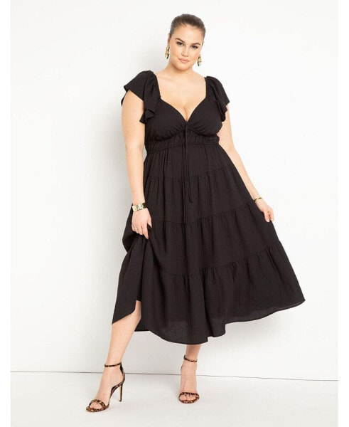 Plus Size Ruffled Tiered Maxi Dress