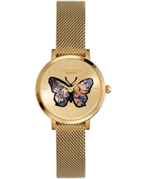 Women's Signature Butterfly Gold-Tone Stainless Steel Mesh Watch 35mm