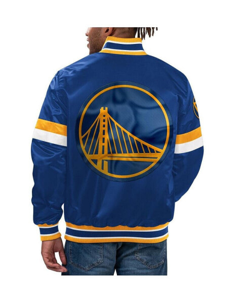 Men's Royal Golden State Warriors Home Game Satin Full-Snap Varsity Jacket