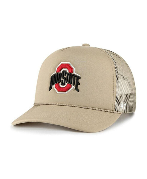 Men's Khaki Ohio State Buckeyes Foam Front Mesh Trucker Snapback Hat