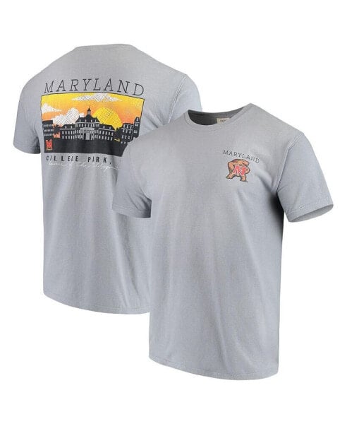 Men's Gray Maryland Terrapins Team Comfort Colors Campus Scenery T-shirt