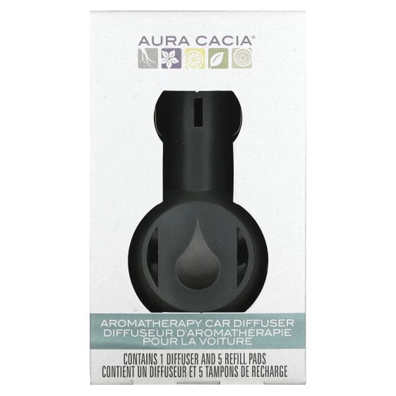 Освежитель воздуха для автомобиля Aura Cacia Aromatherapy, 1 диффузор, 5 сменных подушечек