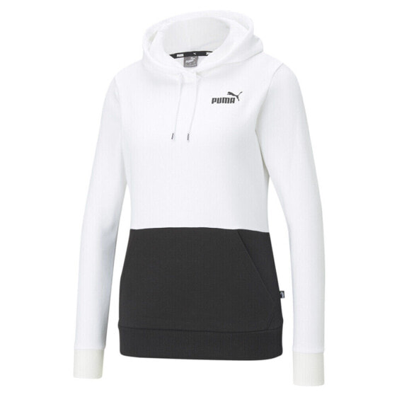 Puma Essential Colorblock Pullover Hoodie Womens Black, White Casual Outerwear 5