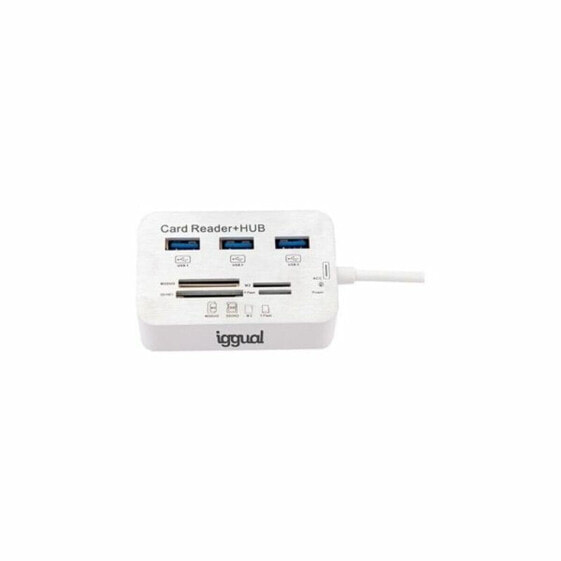 USB Hub iggual IGG316733 USB 3.0 Lector de tarjetas White