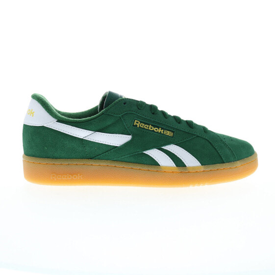 Reebok Club C Grounds UK Mens Green Suede Lace Up Lifestyle Sneakers Shoes