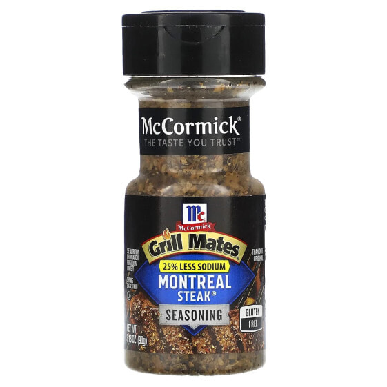 McCormick Grill Mates, Приправа для стейка «Монреаль», на 25% меньше натрия, 90 г (3,18 унции)