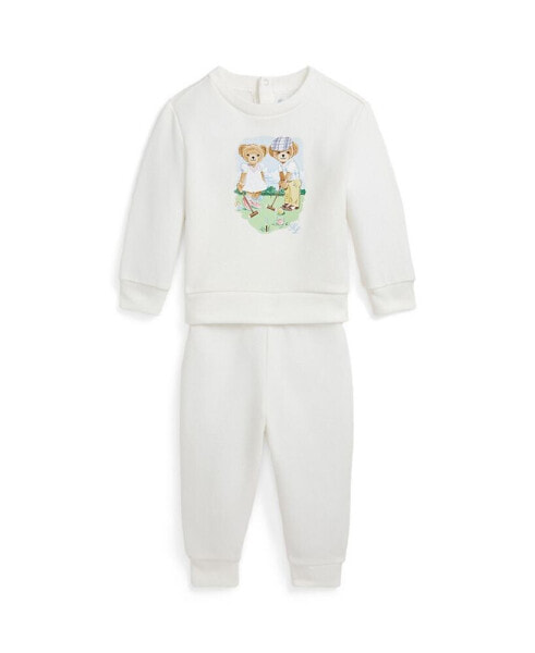 Костюм для малышей Polo Ralph Lauren набор свитшота и брюк с мишкой-поло
