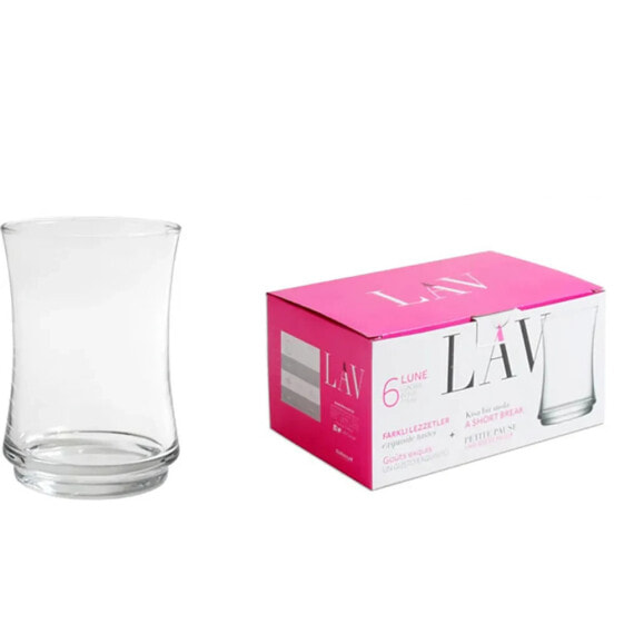 LAV Set Of 6 Glass Glasses 225ml Lune