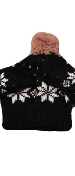 Charter Club Women's Black Nordic hat scarf fingerless 2 Piece One Size