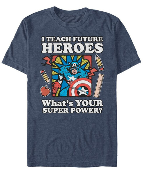 Marvel Men's Comic Collection Vintage Teacher Captain America Short Sleeve T-Shirt