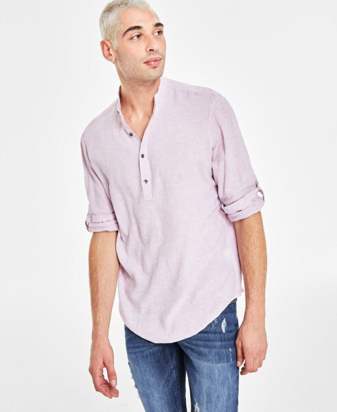 Men's Regular-Fit Linen Popover Shirt, Created for Macy's