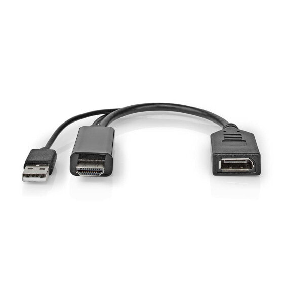 Разъем и переходник Nedis CCGP34300BK02 - DisplayPort - HDMI + USB - Женский - Мужской - Прямой - Прямой