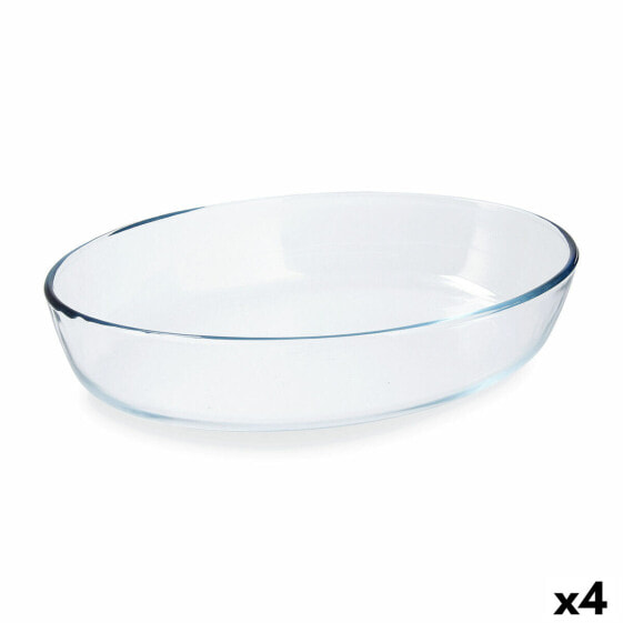 Oven Dish Pyrex Classic Vidrio Transparent Glass Oval 30 x 21 x 7 cm (4 Units)