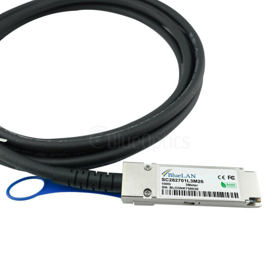 BlueOptics 332-1369-BL - 1 m - QSFP28 - 4xSFP28 - Male/Male - Black - 100 Gbit/s