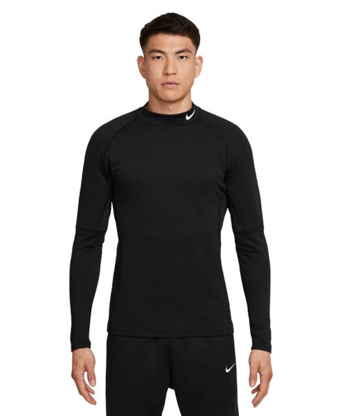 Men's Pro Slim-Fit Dri-FIT Mock Neck Long-Sleeve Fitness Shirt