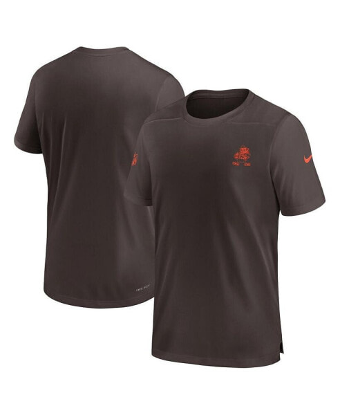 Men's Brown Cleveland Browns Sideline Coach Performance T-shirt