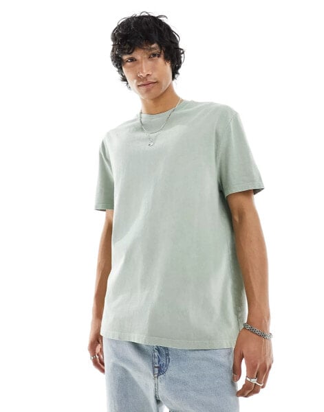 ASOS DESIGN heavyweight relaxed t-shirt in washed green