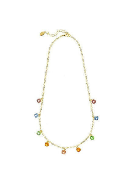 Dangling Rainbow Crystal Necklace