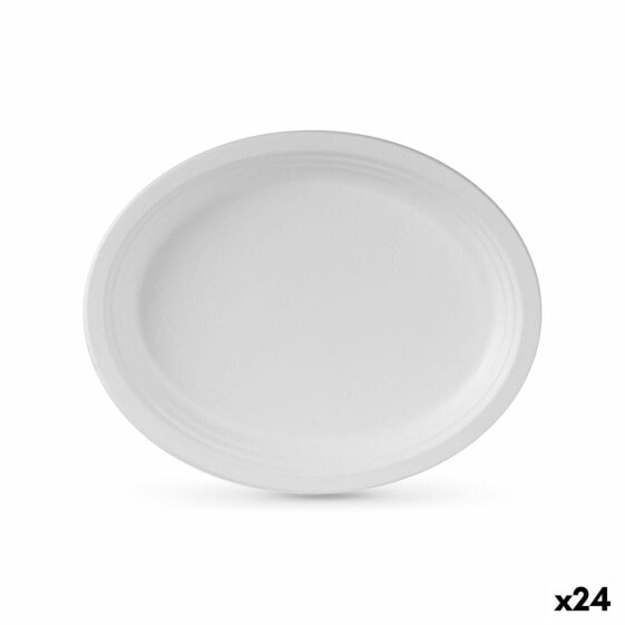 Набор посуды Algon Одноразовые Белый Сахарный тростник Овальный 26 cm (24 штук)
