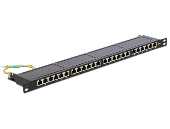 Delock 43316 - RJ-45 - LSA - Black - Metal - Rack mounting - 0.5U - 482.6 mm