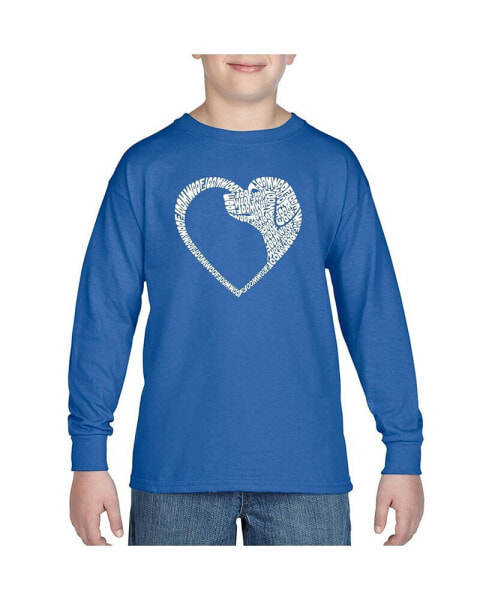 Dog Heart - Boy's Child Word Art Long Sleeve T-Shirt
