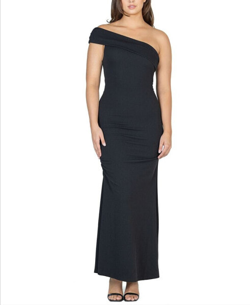 Women's Party One Shoulder Rouched Maxi Dress