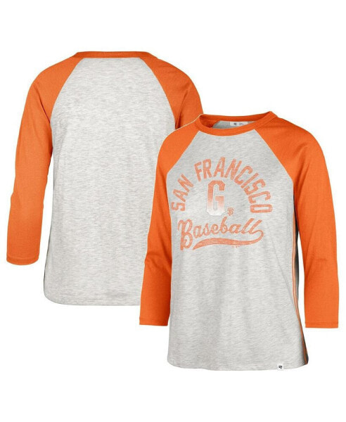 Women's Gray San Francisco Giants City Connect Retro Daze Ava Raglan 3/4-Sleeve T-shirt