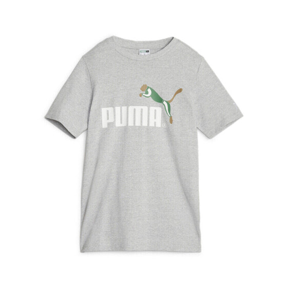 Puma Classics No.1 Logo Celebration Crew Neck Short Sleeve T-Shirt Mens Grey Cas