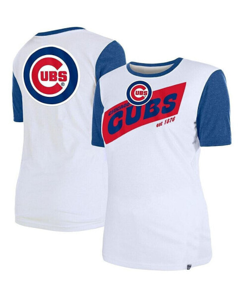 Women's White Chicago Cubs Colorblock T-shirt