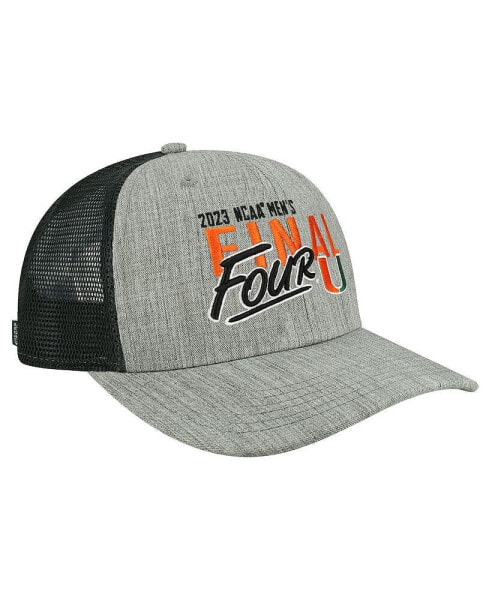 Men's Heather Gray Miami Hurricanes 2023 NCAA Men's Basketball Tournament March Madness Final Four Trucker Adjustable Hat