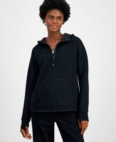 Women's Relaxed Quilted Quarter-Zip Sweater, Created for Macy's