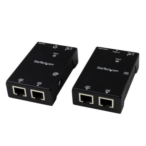 Удлинитель HDMI через CAT5e/CAT6 с питанием по кабелю - 165 футов (50 м) - 1920 x 1080 пикселей - AV передатчик и приемник - 50 м - Проводной - Черный - Startech.com