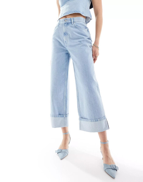 ASOS DESIGN Dad turn up jean in bleach