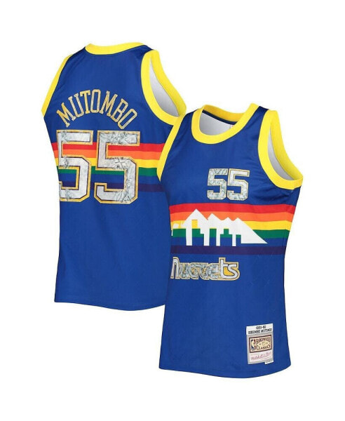 Men's Dikembe Mutombo Royal Denver Nuggets 1991-92 Hardwood Classics 75th Anniversary Diamond Swingman Jersey