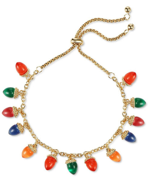 Gold-Tone Multicolor Lightbulb Slider Bracelet, Created for Macy's