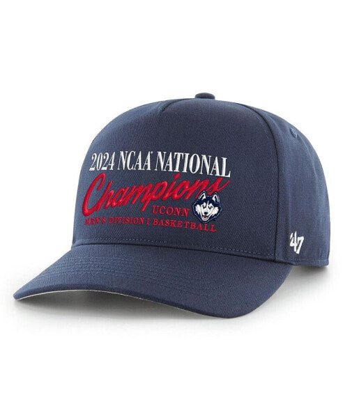47 Men's Navy UConn Huskies 2024 NCAA Men's Basketball National Champions Script Classic Hitch Adjustable Hat