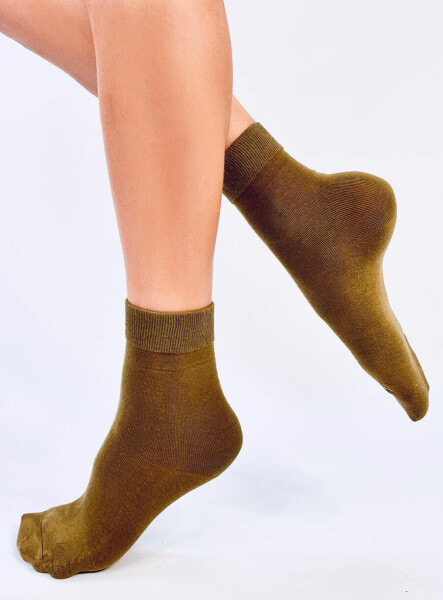 Однотонные женские осенние носки цвета хаки
