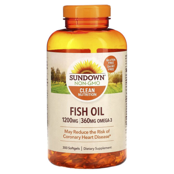 Sundown Naturals, рыбий жир, 600 мг, 300 капсул