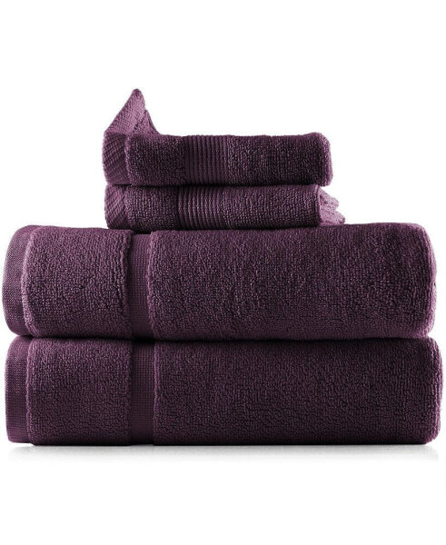 Luxury Soft 100% Cotton Bathmat & Washcloth Collection - 4 Piece Set