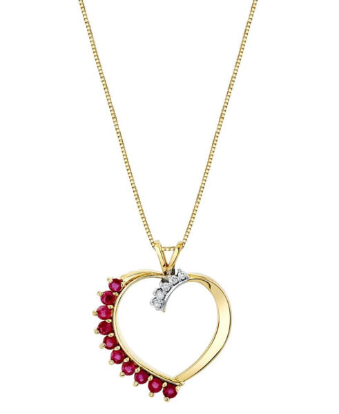 Ruby (1/2 ct. t.w.) & Diamond Accent 18" Heart Pendant Necklace in 10k Gold (Also in Tanzanite)