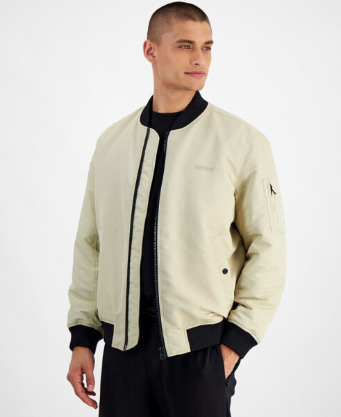 Men's Baken2435 Slim-Fit Satin Bomber Jacket