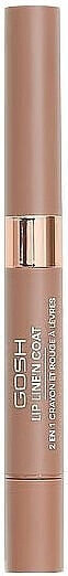 2in1 Lippenstift - Gosh Lip Line'n Coat 2in1 Lip Pensil 002 - Burnt Cinnamon